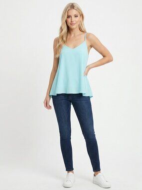 2/$30 Express Reversible Halter Neck Barcelona Cami Turquoise XS #A2035
